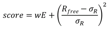 score = wE + ((Rfree-2)/2)^2