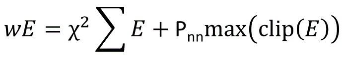 wE = chi^2*avg(E)+Pnn*clip(max(E))